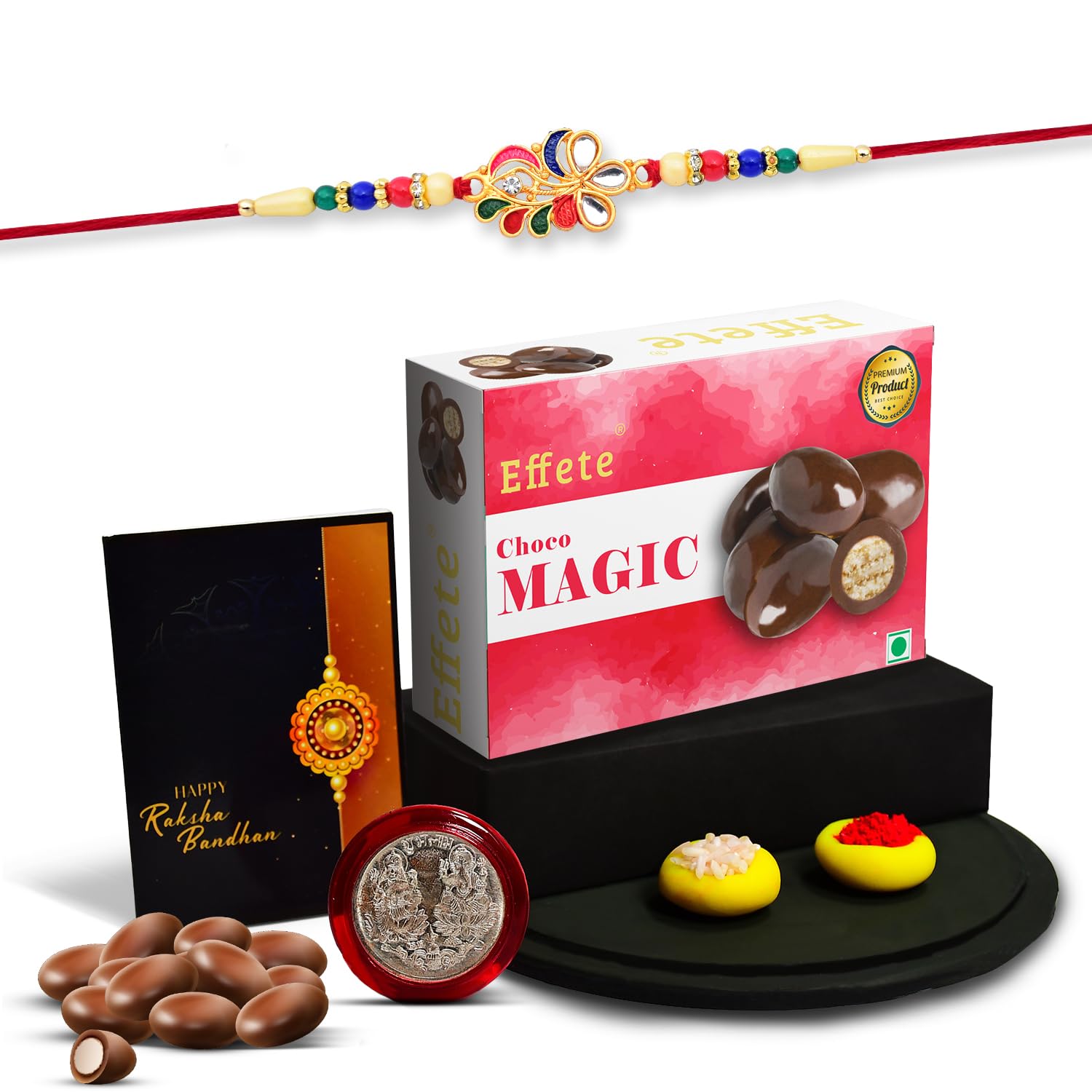 (K1_556_CM32) Rakhi Combo with Chocolate Magic 32gm, Rakhi & Chocolate for brother, Fancy Rakhis for men stylish, rakhi with gift, Rakhi Combo, Set of 1, Chocolate