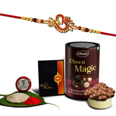 (K1_361_EM) Rakhi Combo & Chocolate Magic | Rakhi & Chocolate for brother | Fancy Rakhis for men stylish | rakhi with gift | Rakhi Combo | Set of 1 | Chocolate