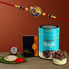 (K1_321_CM) Rakhi Combo with Chocolate Magic | Rakhi for brother with gift | chocolate gift pack |rakhi with Chocolate Gift Hemper | Fancy Rakhi for men | Set of 1 |