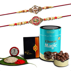 (K2_427+428_CM) Rakhi Combo & Chocolate Magic | Rakhi & Chocolate for brother | Fancy Rakhis for men stylish | rakhi with gift | Rakhi Combo | Set of 2 | Chocolate