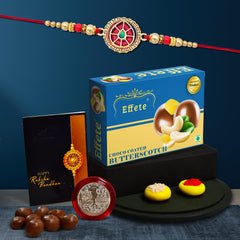 (K1_422_BS32) Rakhi Combo with Chocolate Butter Scotch 32gm, stylish rakhi for brother, Rakhi & Chocolate for brother, rakhi brother, rakhi with gift, handmade rakhi, Set of 1 Rakhi