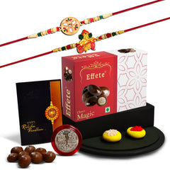 (K2_508+511_EM32) Rakhi Combo with Chocolate Magic 32gm, Rakhi & Chocolate for brother, Fancy Rakhis for men stylish, rakhi with gift, Rakhi Combo, Set of 2,  Chocolate