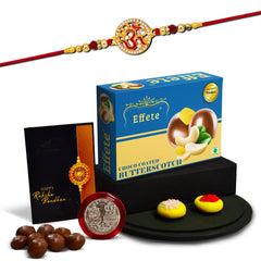 (K1_272_BS32) Rakhi Combo with Chocolate Butter Scotch 32gm| Rakhi for brother with gift | Fancy Rakhis for men stylish |rakhi combo for brother | Set of 1 Rakhi | Chocolate |