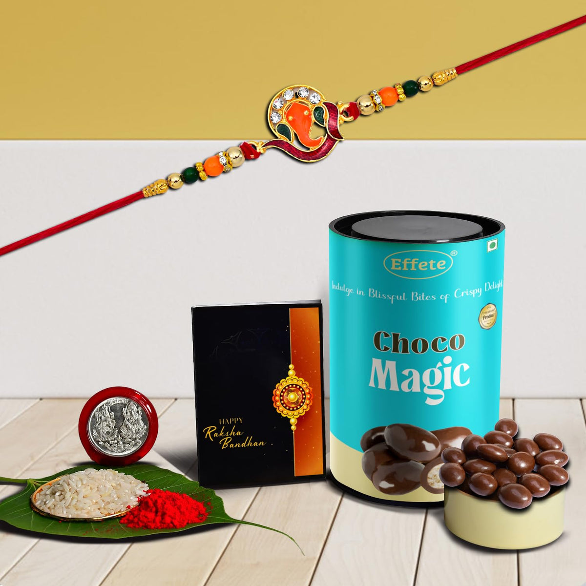 (K1_251_CM) Rakhi Combo with Chocolate Magic, Rakhi & Chocolate for brother, Rakhi with chocolate, rakhi with gift, Rakhi Combo, Set of 1 Rakhi, Chocolate