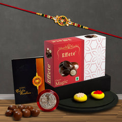 (K1_551_EM32) Rakhi Combo with Chocolate Magic 32gm| Rakhi for brother with gift | Fancy Rakhis for men stylish |rakhi combo for brother | Set of 1 Rakhi | Chocolate |