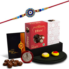 (K1_275_EM32) Rakhi Combo with Chocolate Magic 32gm, Rakhi for brother with gift, chocolate gift pack, rakhi with Chocolate Gift Hemper, Fancy Rakhis for men, Set of 1 Rakhi