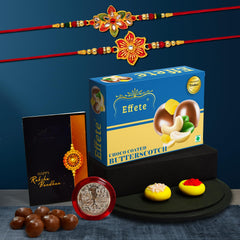(K2_522+526_BS32) Rakhi Combo & Chocolate Butter Scotch 32gm| Rakhi & Chocolate for brother | Fancy Rakhis for men stylish | rakhi with gift | Rakhi Combo | Set of 2 |  Chocolate
