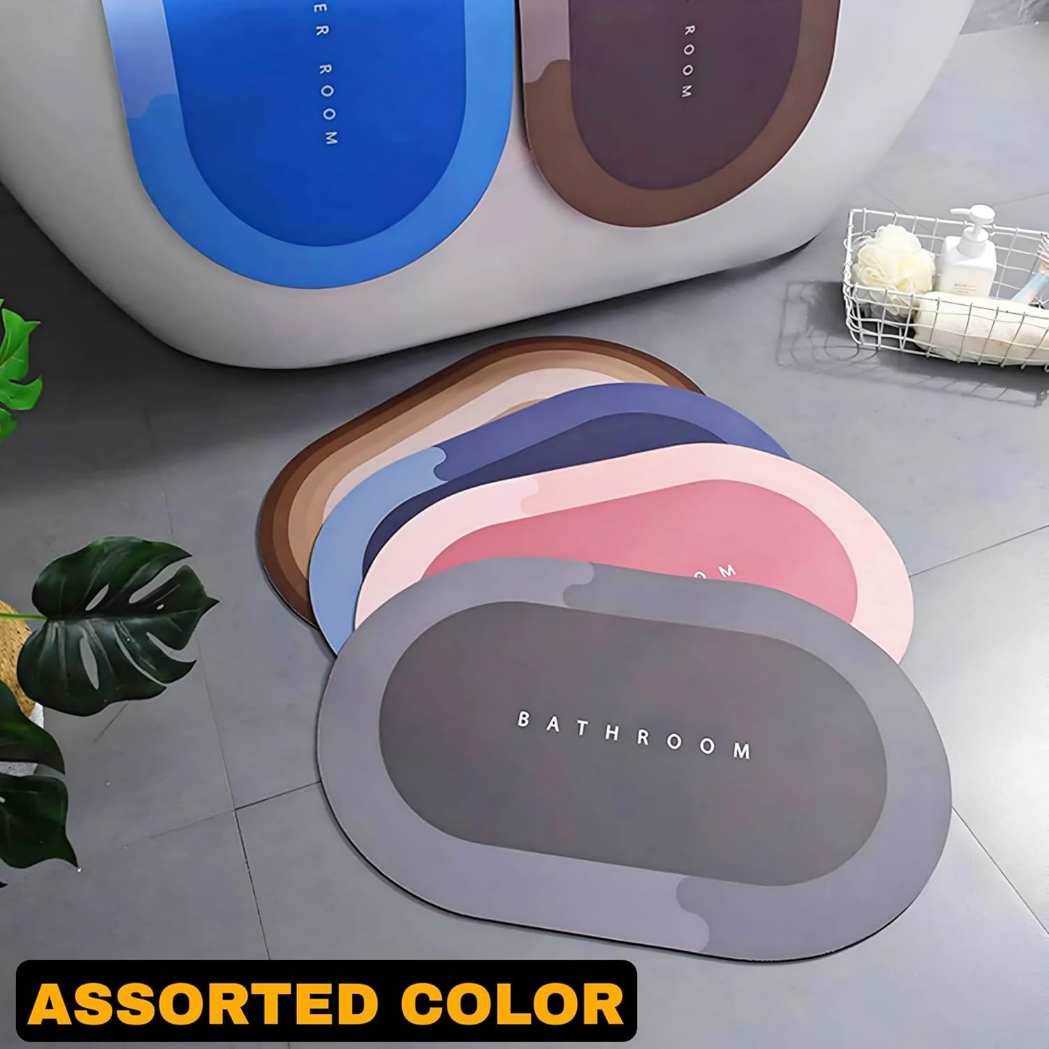 Side angle view of DeoDap absorbent bath mat