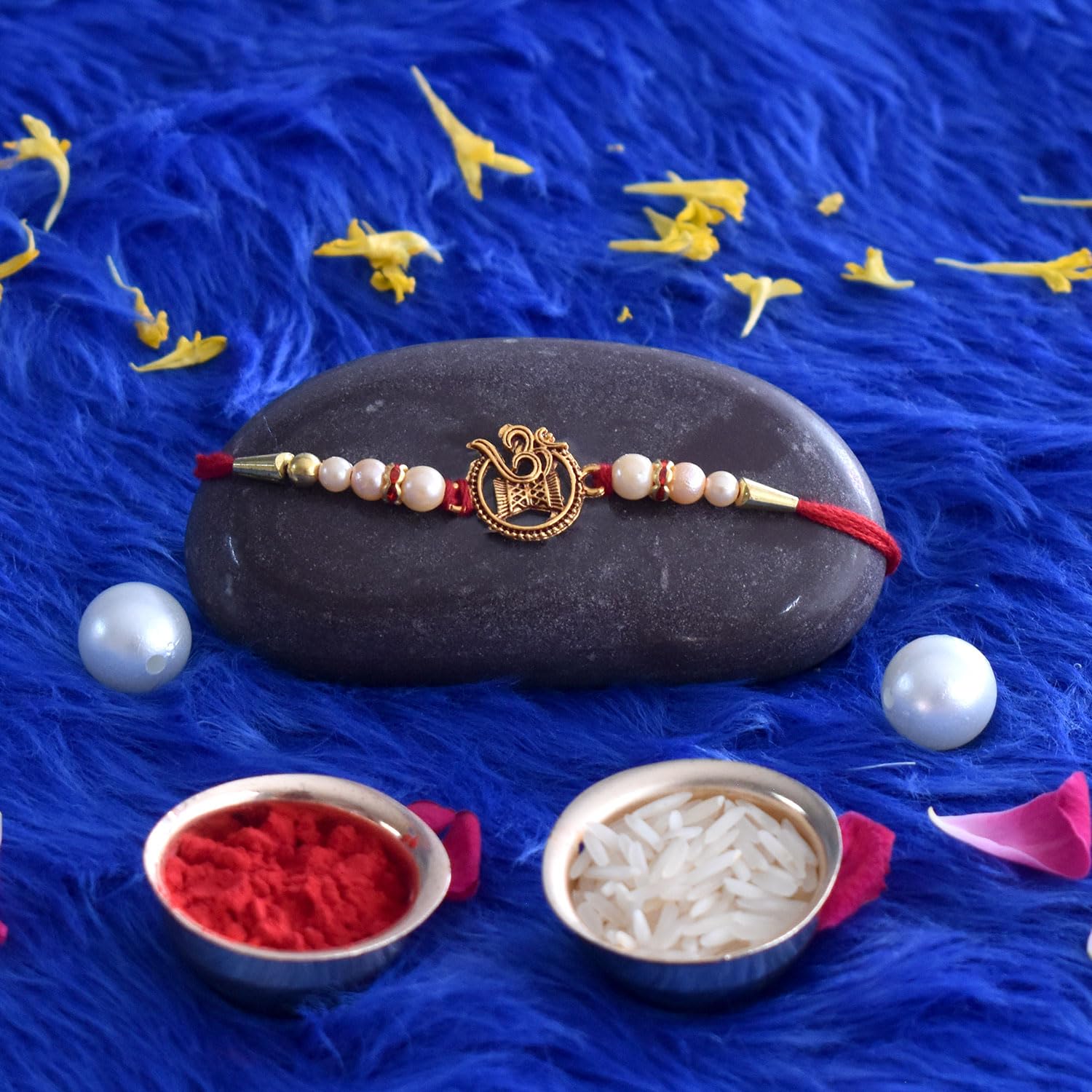 (K2_271+272_CA32) Rakhi Combo with Chocolate Almonds 32gm, Rakhi & Chocolate for brother, Fancy Rakhis for men stylish, rakhi with gift, Rakhi Combo, Set of 2, Chocolate