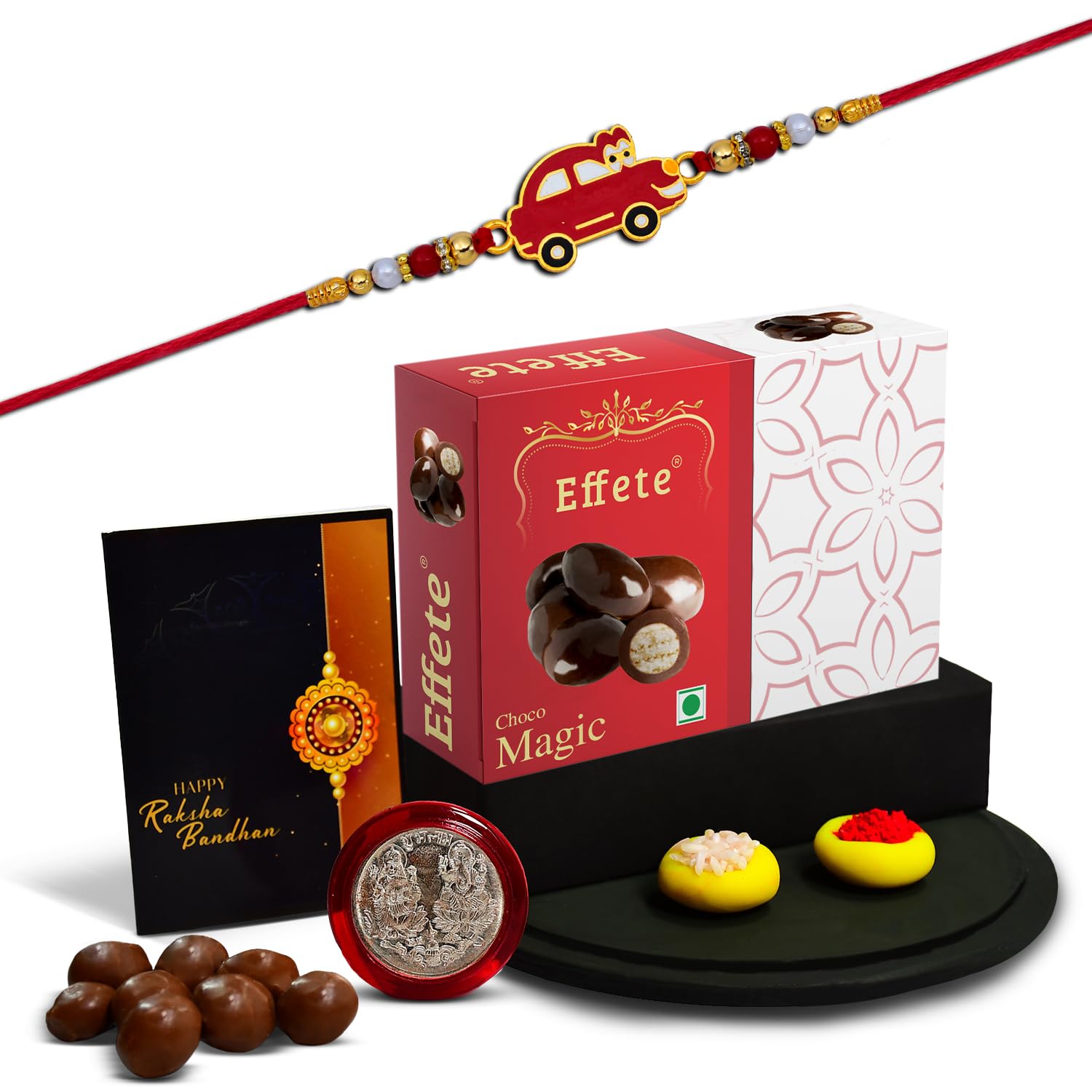 (K1_316_EM32) Rakhi Combo & Chocolate Magic 32gm| Rakhi & Chocolate for brother | Fancy Rakhis for men stylish | rakhi with gift | Rakhi Combo | Set of 1 | Chocolate