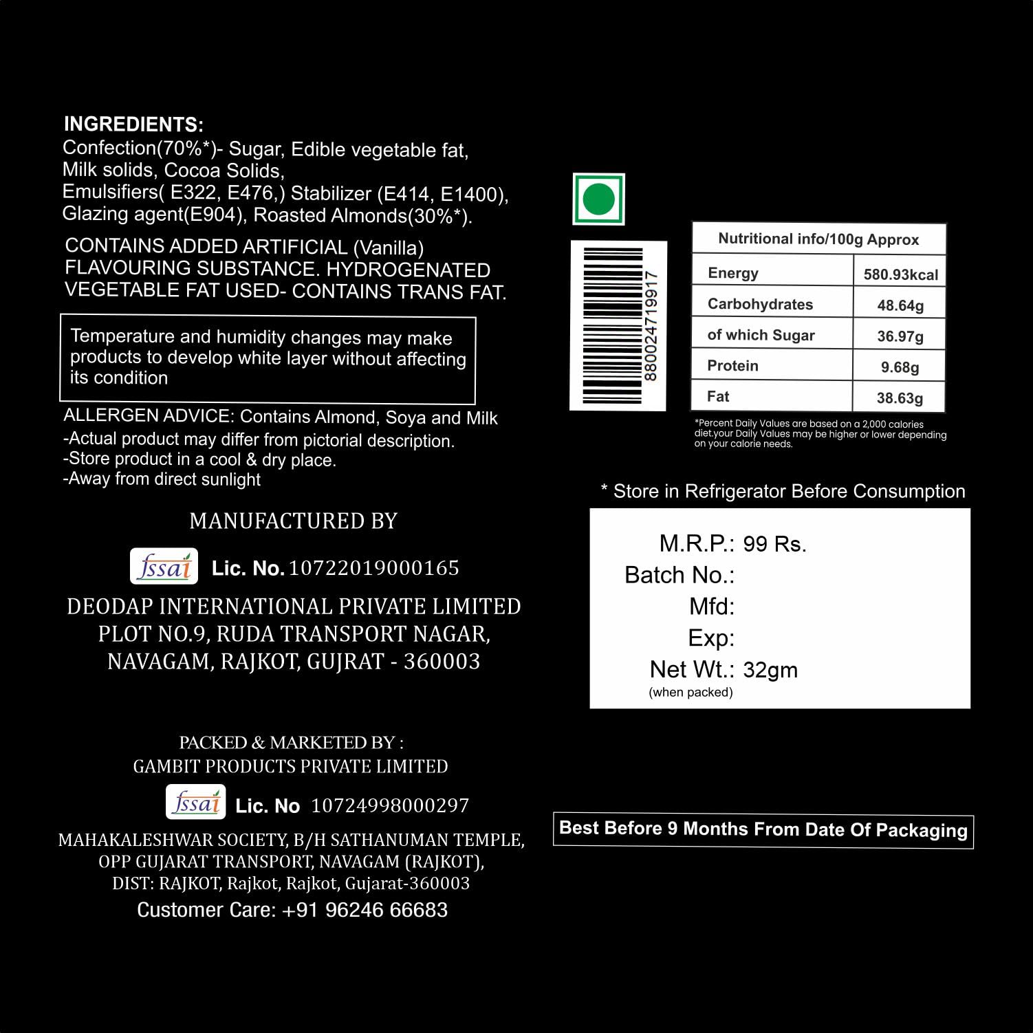 (K1_317_CA32) Rakhi Combo with Chocolate Almonds 32gm, stylish rakhi for brother, Rakhi & Chocolate for brother, rakhi brother, rakhi with gift, handmade rakhi, Set of 1 Rakhi