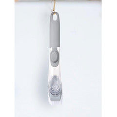 Liquid dispensing dish cleaning brush close-up