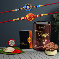 (K2_275+277_EM) Rakhi Combo & Chocolate Magic | Rakhi & Chocolate for brother | Fancy Rakhis for men stylish | rakhi with gift | Rakhi Combo | Set of 2 | Chocolate