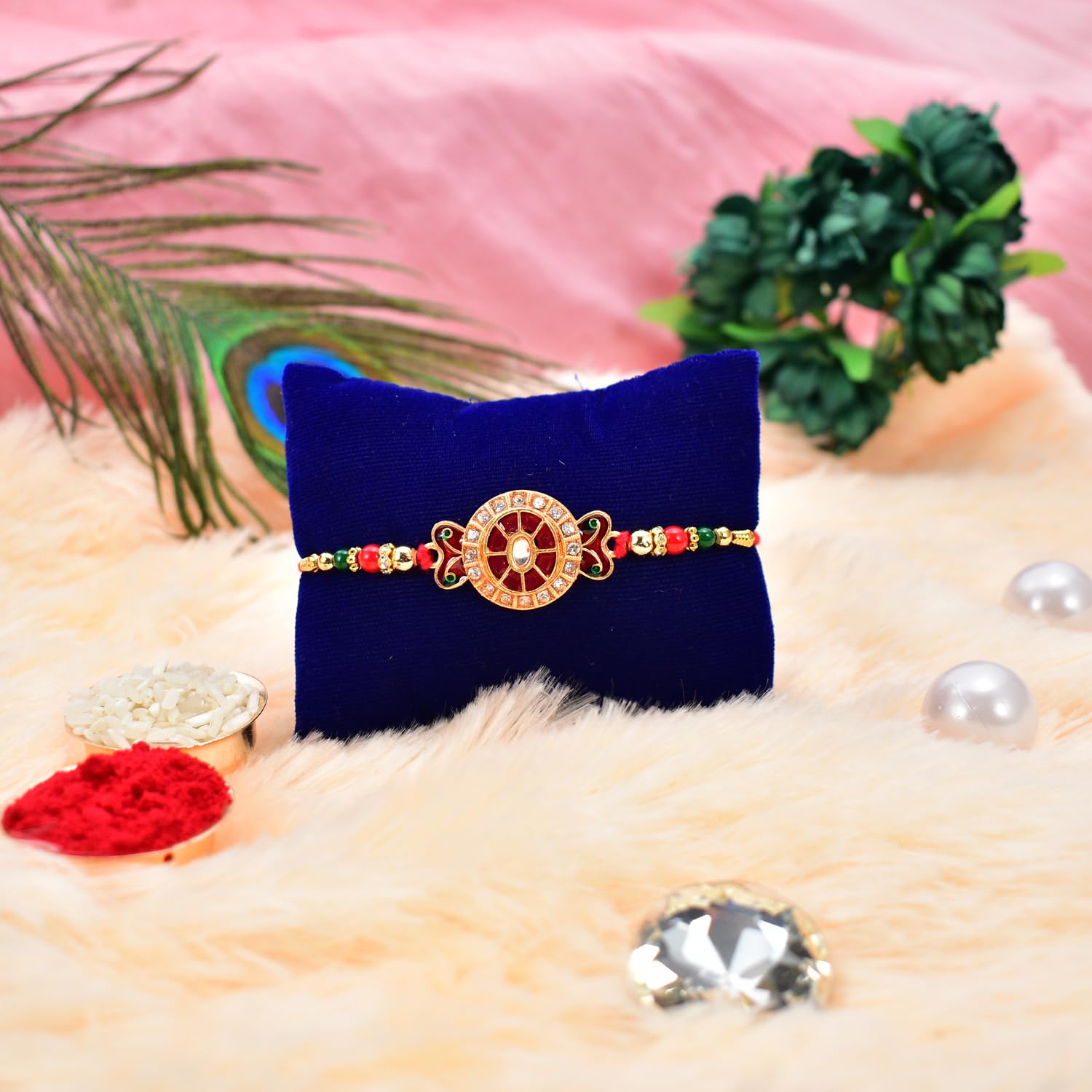 (K2_532+546_BS32) Rakhi Combo with Chocolate Butter Scotch 32gm| Rakhi for brother with gift | chocolate gift pack |rakhi with Chocolate Gift Hemper | Fancy Rakhi for men | Set of 2 |