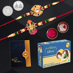 (K2_267+268_BS32) Rakhi Combo & Chocolate Butter Scotch 32gm| Rakhi & Chocolate for brother | Fancy Rakhis for men stylish | rakhi with gift | Rakhi Combo | Set of 2 | Chocolate