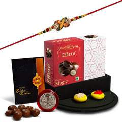 (K1_547_EM32) Rakhi Combo with Chocolate Magic 32gm, Rakhi for brother with gift, chocolate gift pack, rakhi with Chocolate Gift Hemper, Fancy Rakhis for men, Set of 1 Rakhi