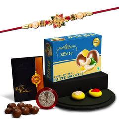(K1_10_BS32) Rakhi Combo with Chocolate Butter Scotch 32gm, Rakhi & Chocolate for brother, Fancy Rakhis for men stylish, rakhi with gift, Rakhi Combo, Set of 1, Chocolate