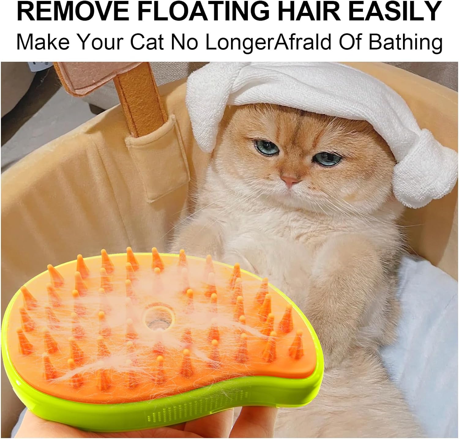 3-in-1 Cat Steamy Brush â€“ Self-Cleaning Pet Grooming & Hair Removal Comb