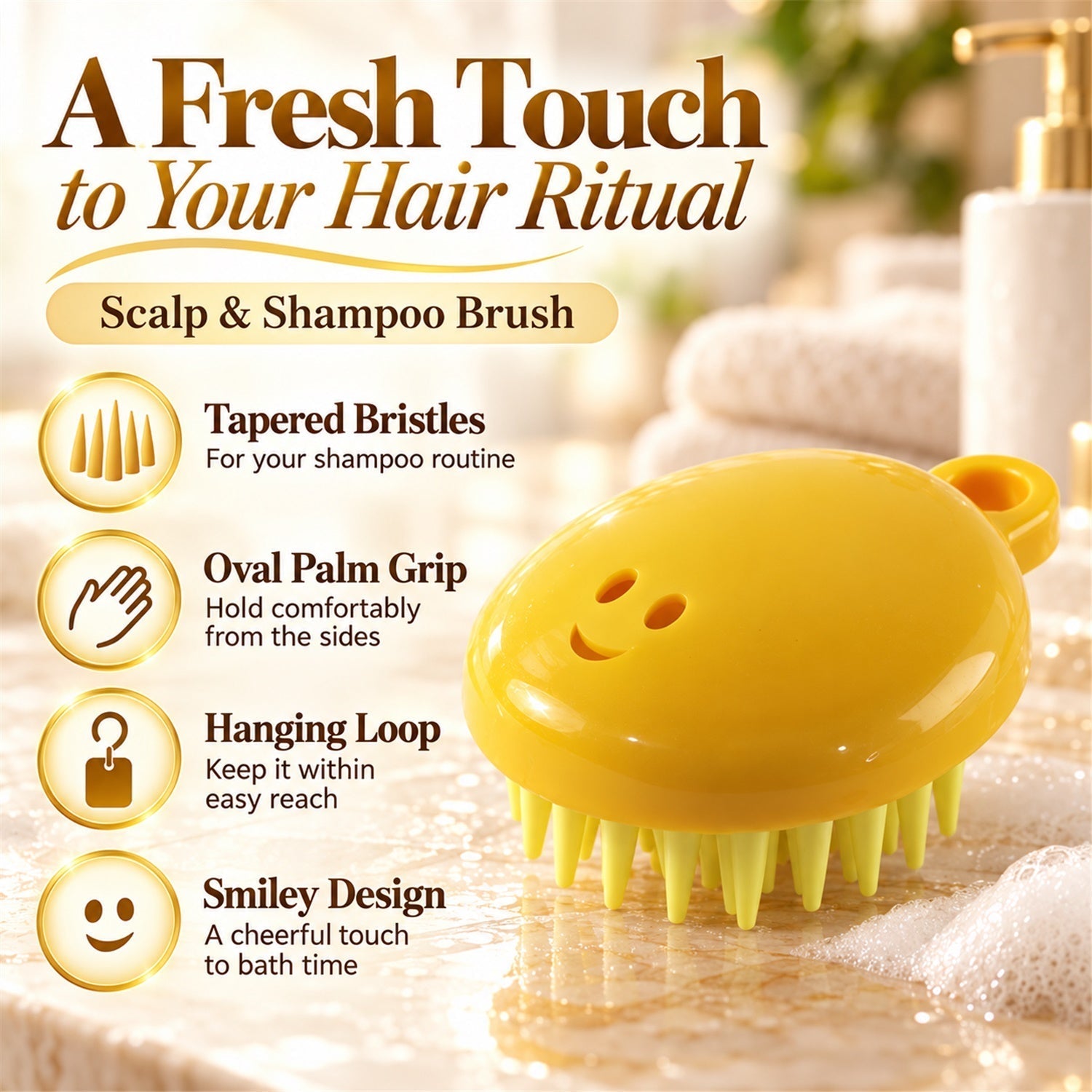 Hanging Loop Shampoo Brush