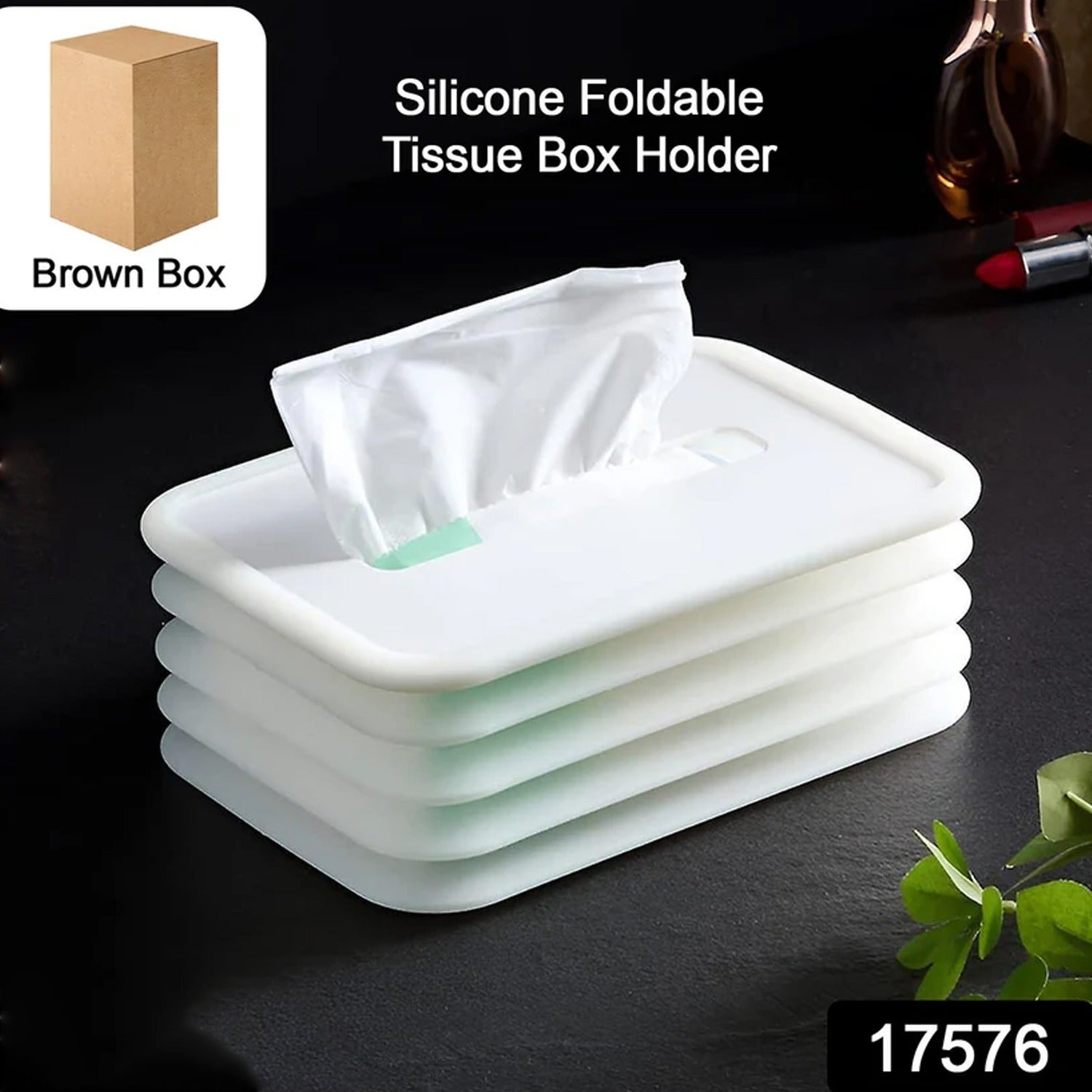 Silicone tissue holder cube for bathroom and office