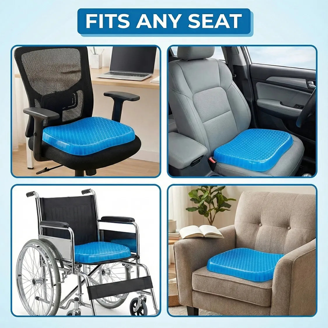 DeoDap Cushion Seat Flex Pillow, Orthopedic Seat Cushion Pad (Egg - packaging shot