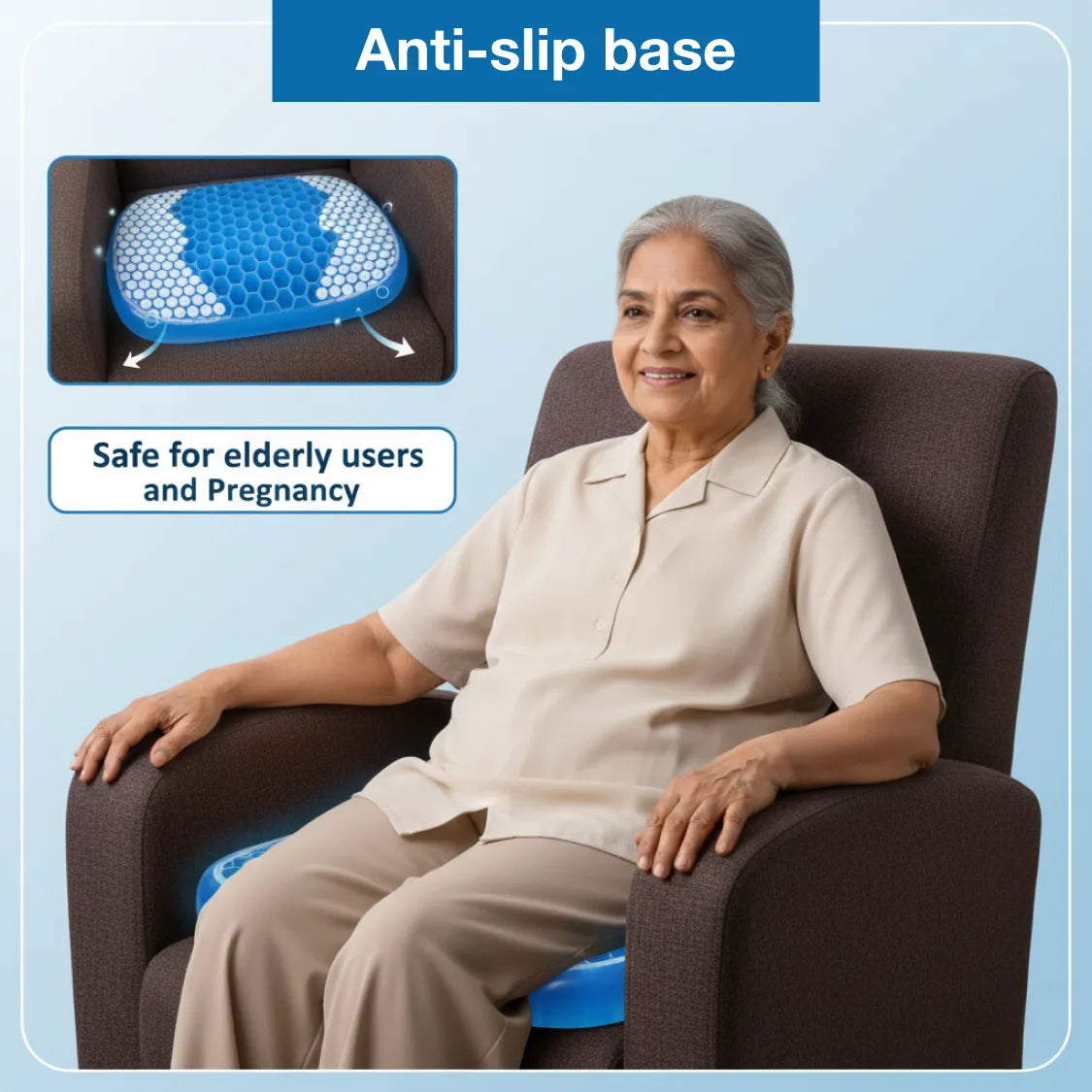 DeoDap Cushion Seat Flex Pillow, Orthopedic Seat Cushion Pad (Egg - specs detail shot