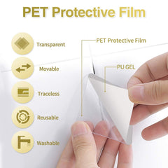 1777 New Double Side Tape Sticker Strong Waterproof Wall Indoor Nano Adhesive No Trace Gel Clear Industrial Multipurpose Removable Use for Bedroom, Home, Kitchen, Hotel (0.6mmx1pc)