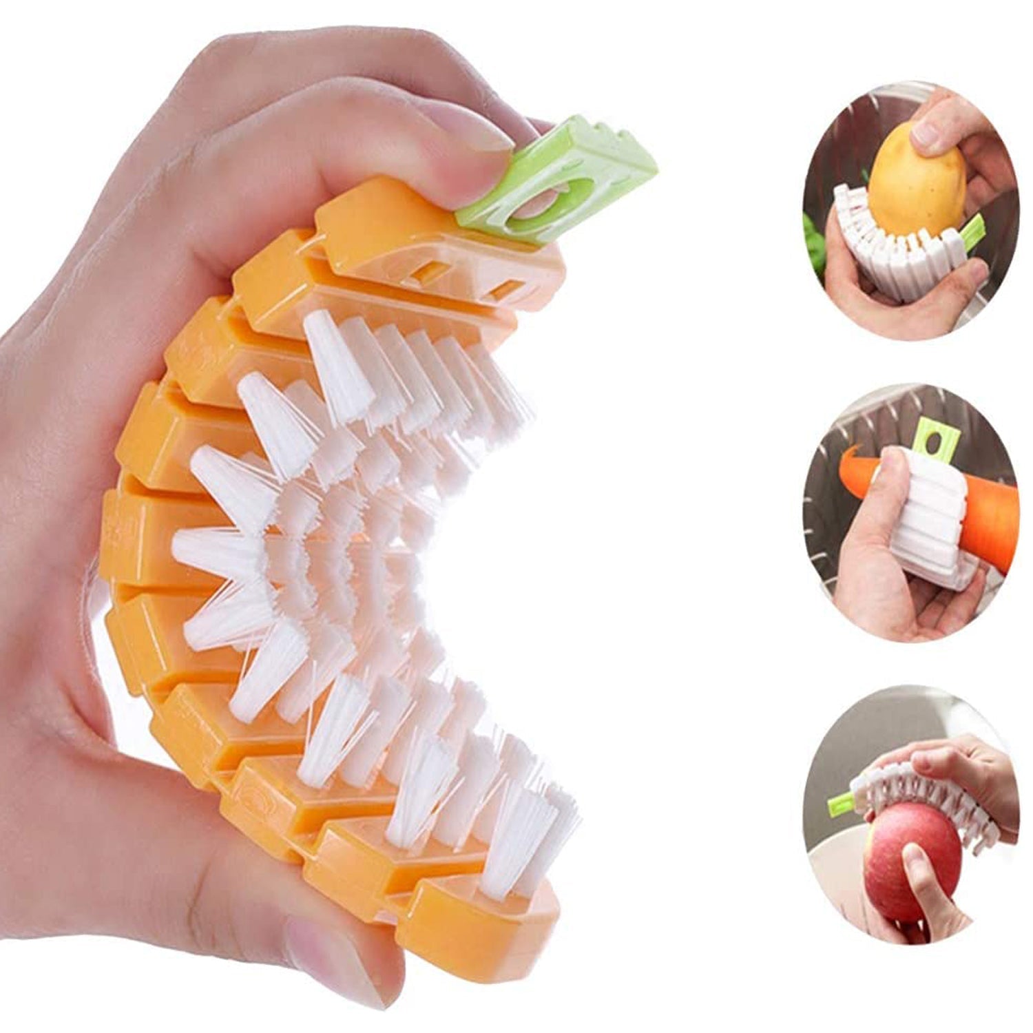 2950 Vegetable Scrubbing Brush, Vegetable Scrubber Nonâ€‘Toxic Fruit Brush Carrot Shape Vegetable Brush for Potato for Vegetable DeoDap