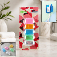 Toothbrush Head Cover Caps Set Travel Protective Hygiene Case (5 Pc Set)
