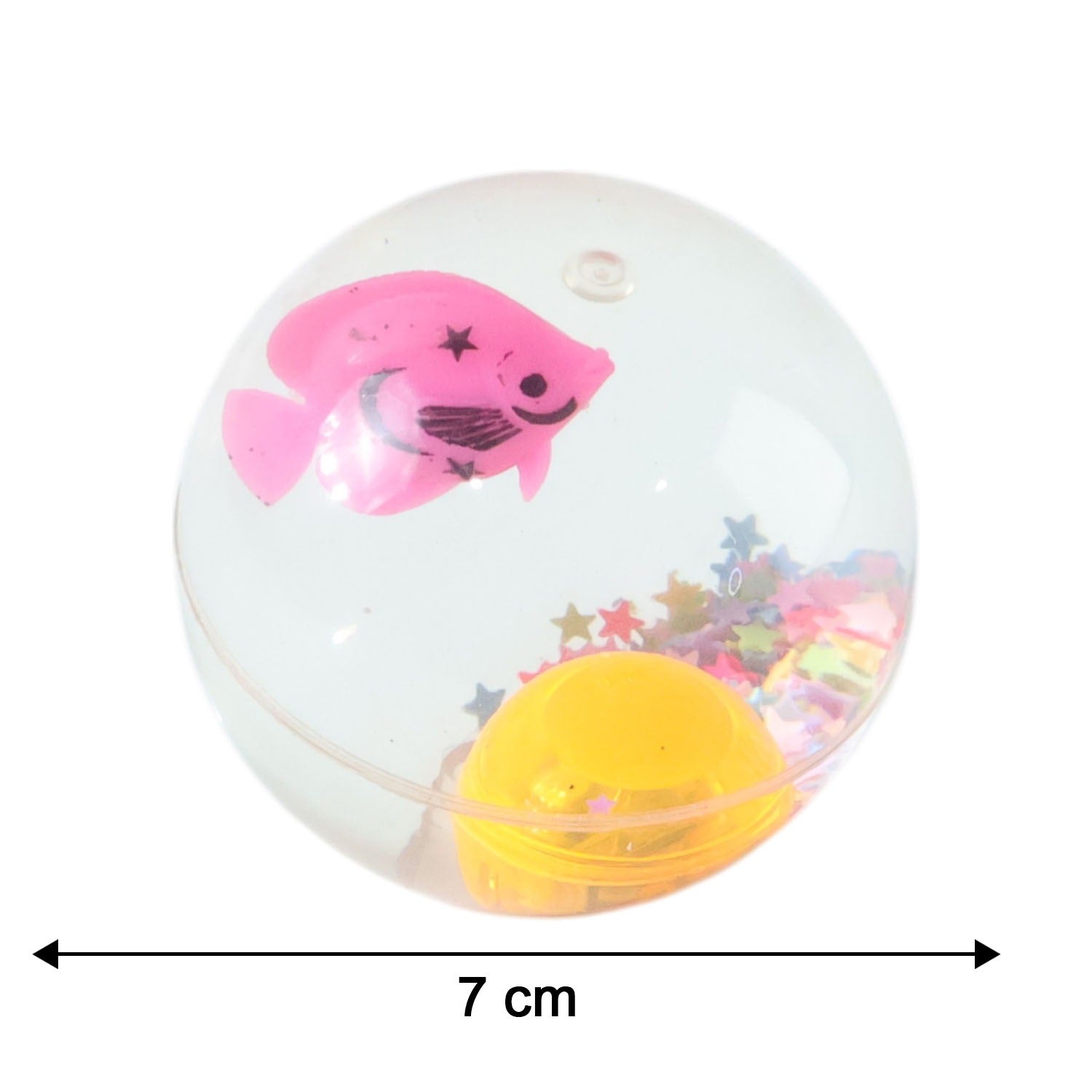 Light-up bouncy ball with colorful cartoon design