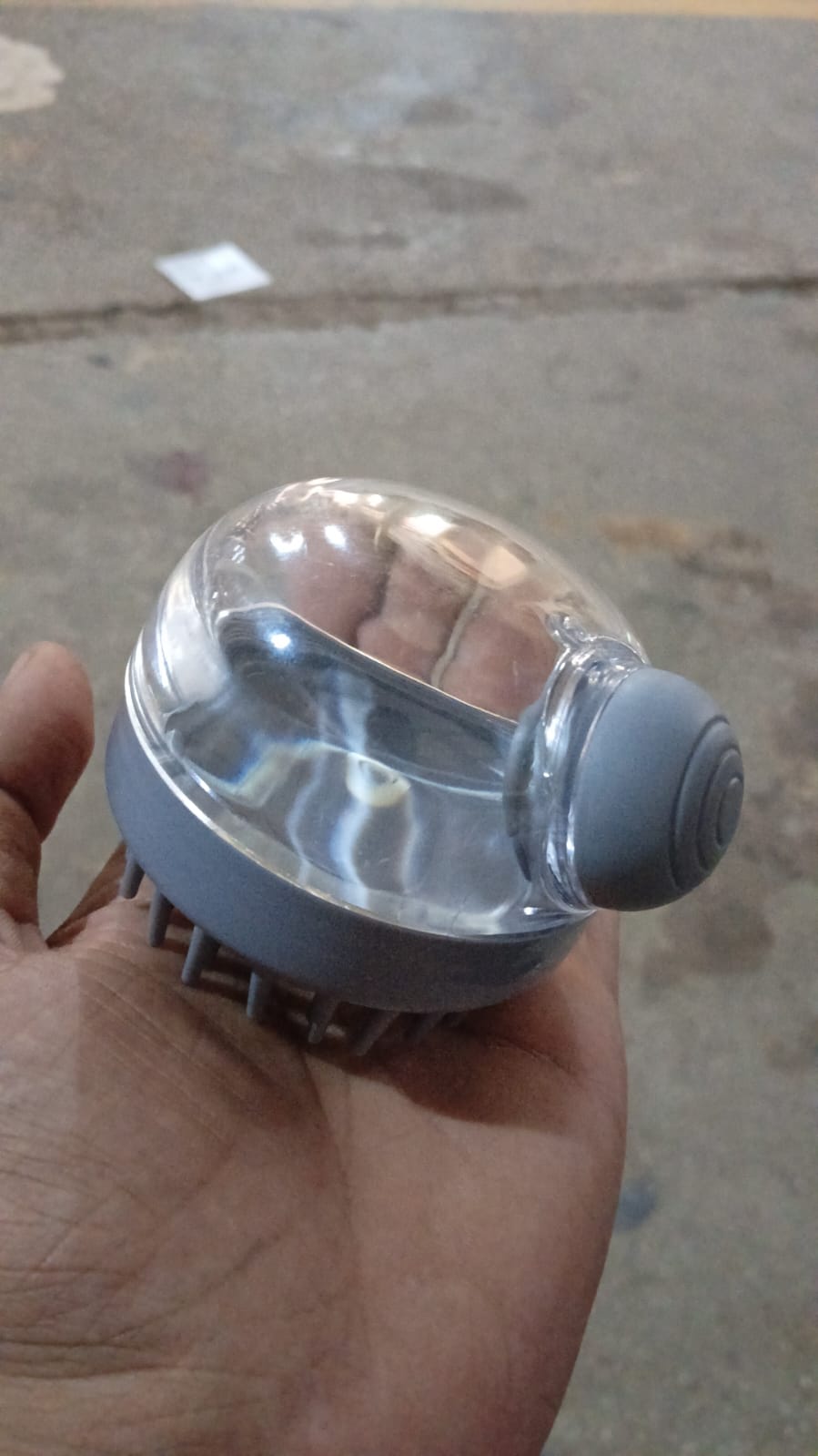 Packaged silicone scalp massager brush with product label
