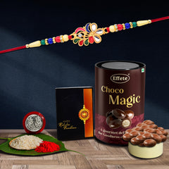 (K1_556_EM) Rakhi Combo with Chocolate Magic | Rakhi for brother with gift | Fancy Rakhis for men stylish |rakhi combo for brother | Set of 1 Rakhi | Chocolate |
