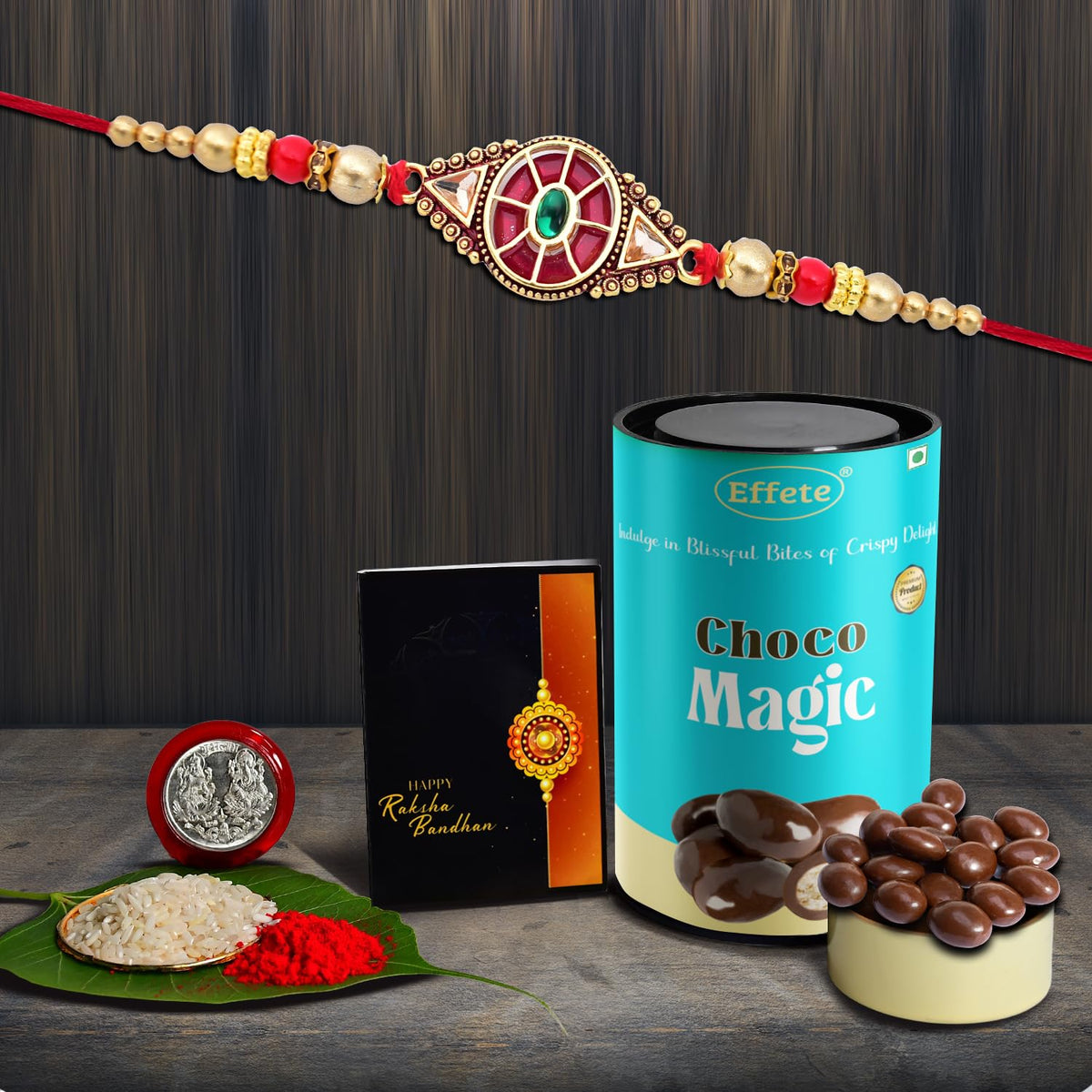 (K1_424_CM) Rakhi Combo & Chocolate Magic | Rakhi & Chocolate for brother | Fancy Rakhis for men stylish | rakhi with gift | Rakhi Combo | Set of 1 | Chocolate