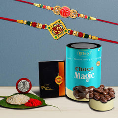 (K2_326+360_CM) Rakhi Combo with Chocolate Magic | Rakhi for brother with gift | chocolate gift pack |rakhi with Chocolate Gift Hemper | Fancy Rakhi for men | Set of 2 |