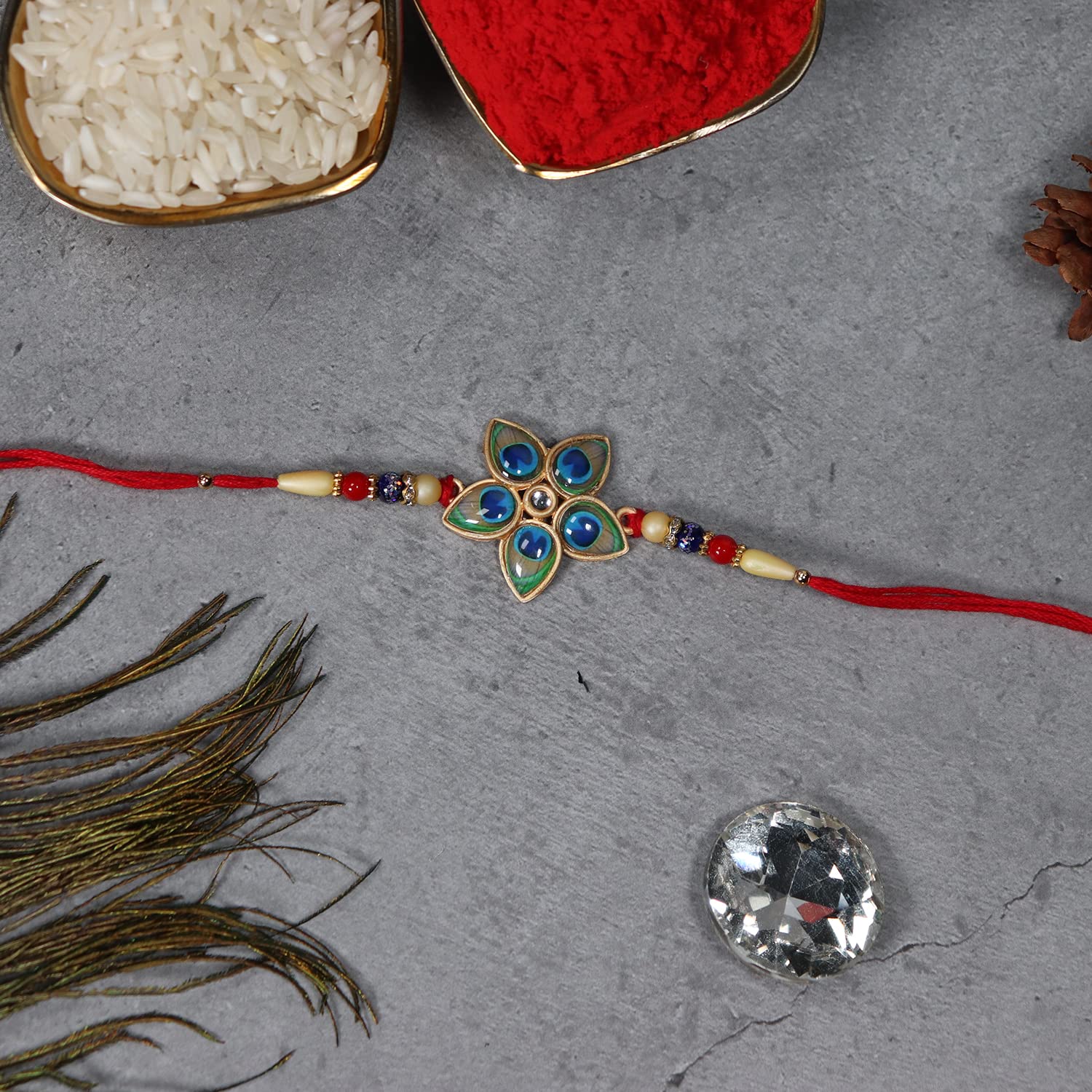 (K2_263+266_CA32) Rakhi Combo with Chocolate Almonds 32gm, Rakhi & Chocolate for brother, Rakhi with chocolate, rakhi with gift, Rakhi Combo, Set of 2 Rakhi, Chocolate