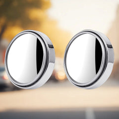 Silver Round Blind Spot Mirrors on car side mirror