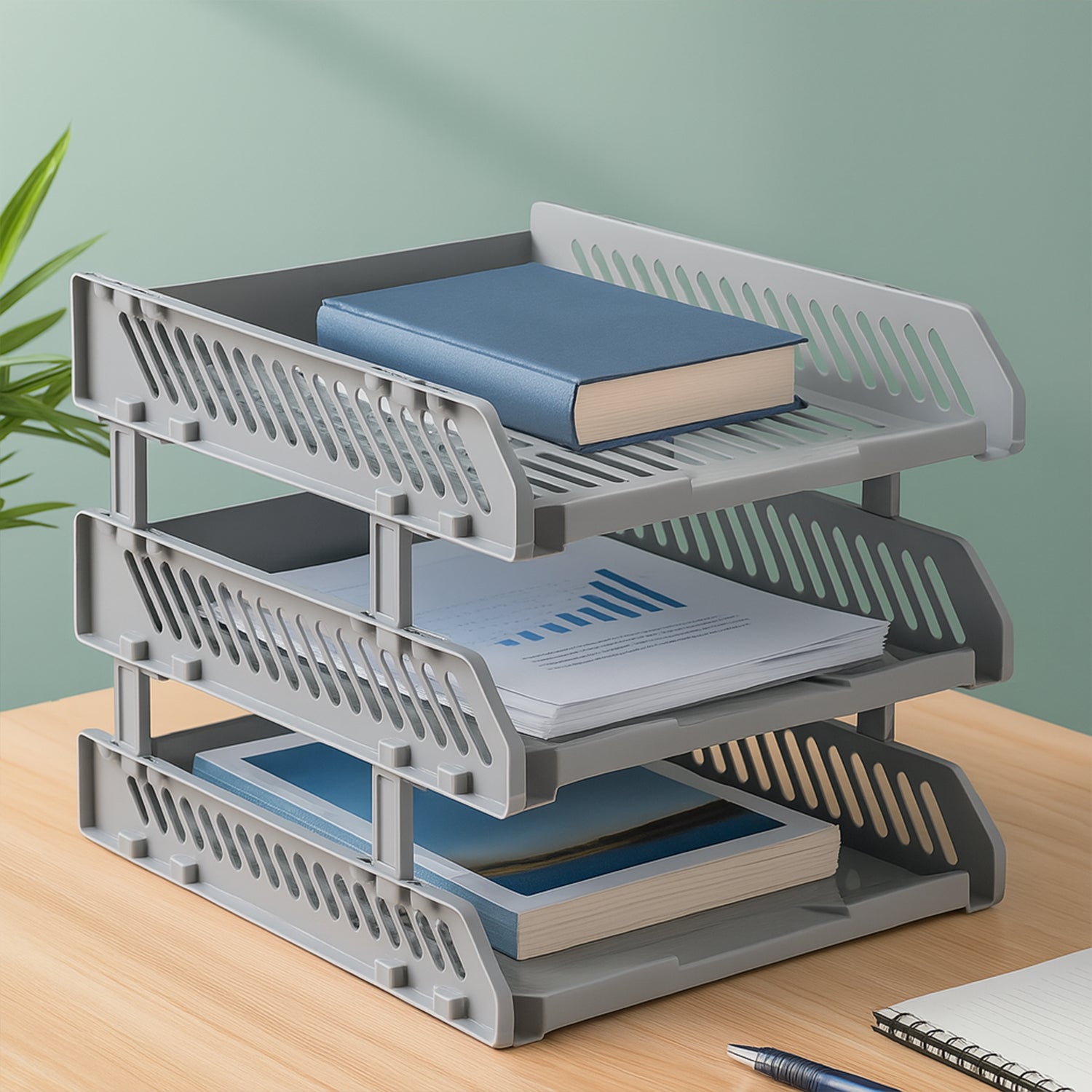 Multifunctional desktop file rack drawers 3 and 4 layer office organizer