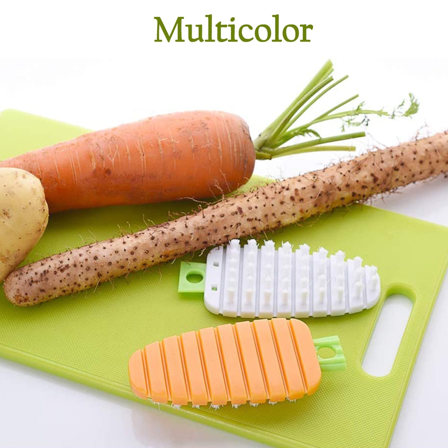 2950 Vegetable Scrubbing Brush, Vegetable Scrubber Nonâ€‘Toxic Fruit Brush Carrot Shape Vegetable Brush for Potato for Vegetable DeoDap