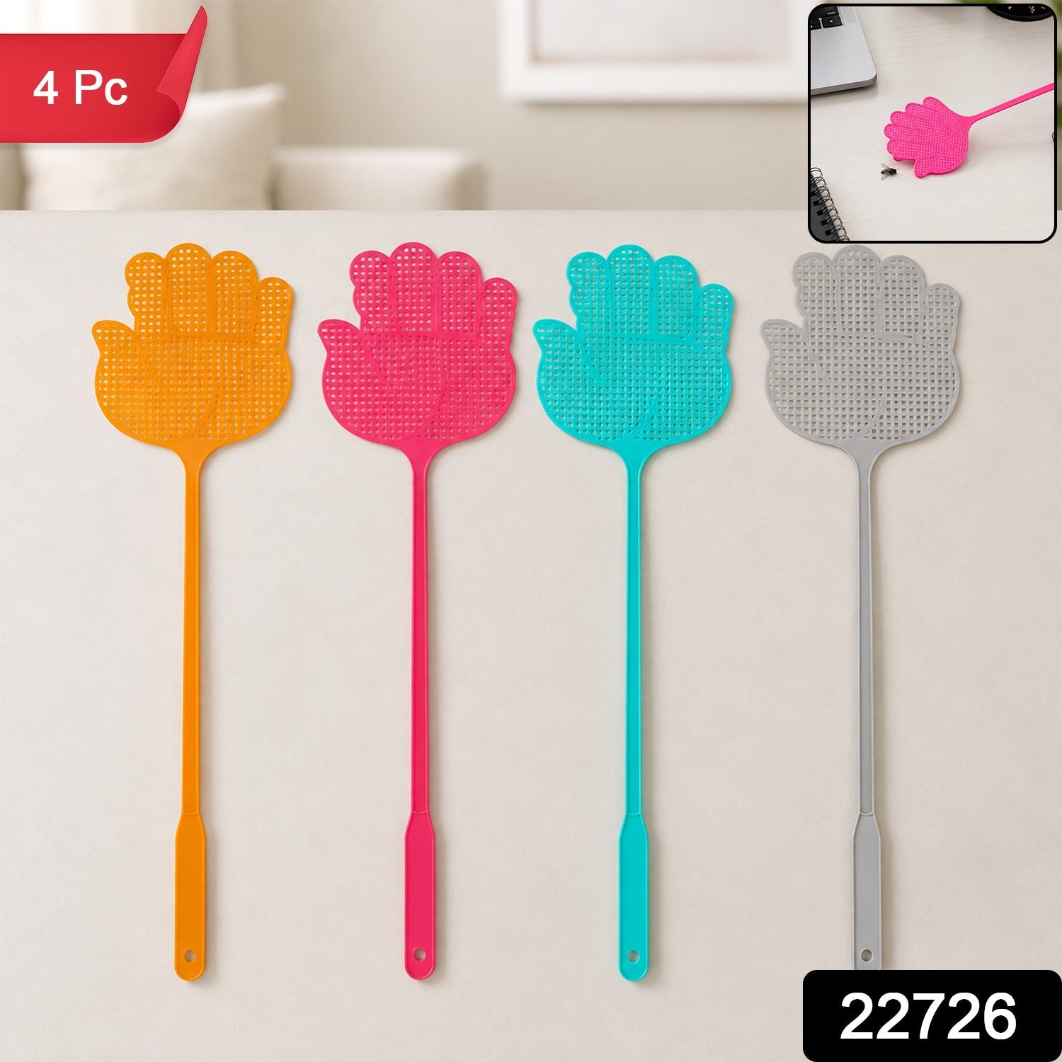 Long Handle Fly Swatter Set - 4 Pack for Effective Pest Control