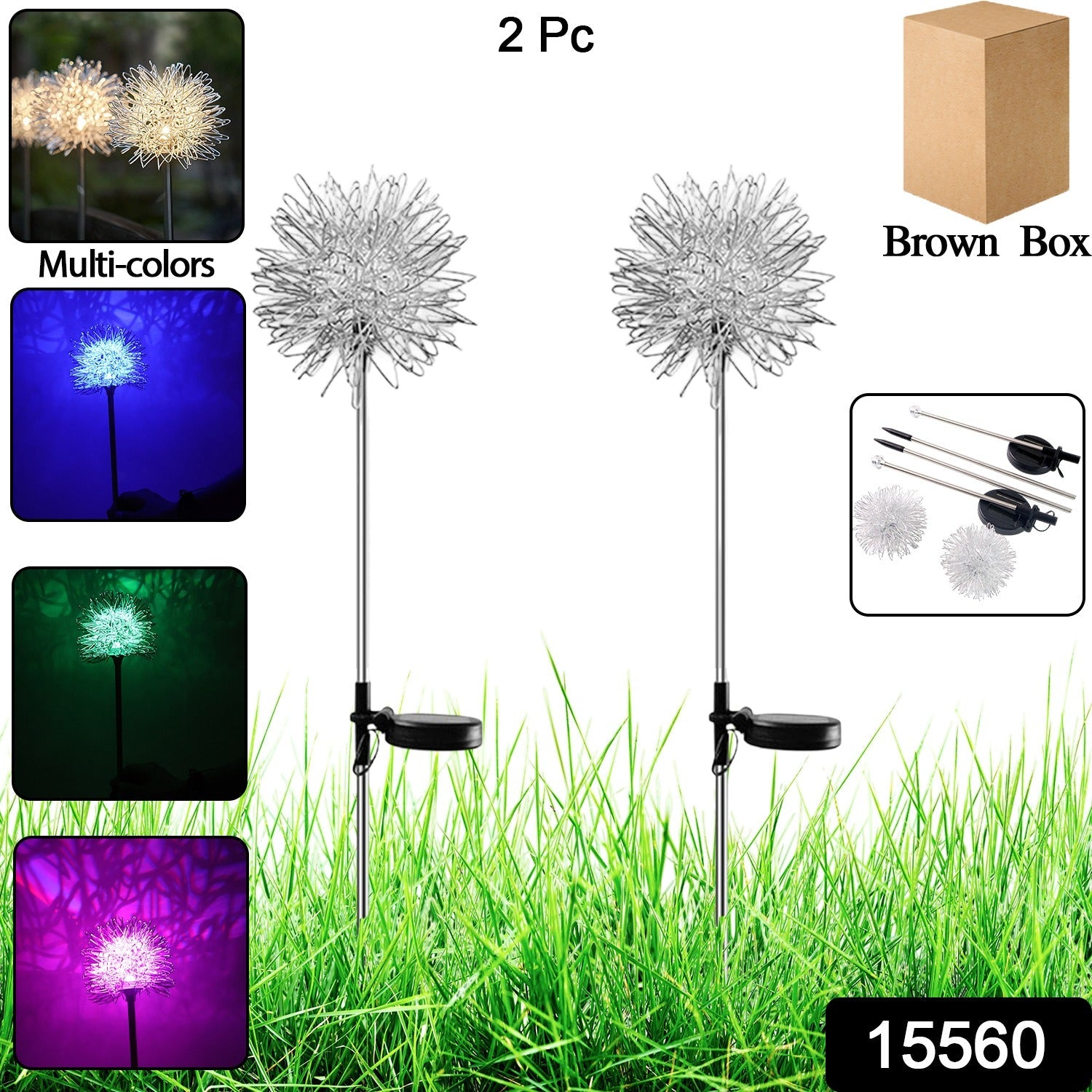 Solar color changing lights in garden