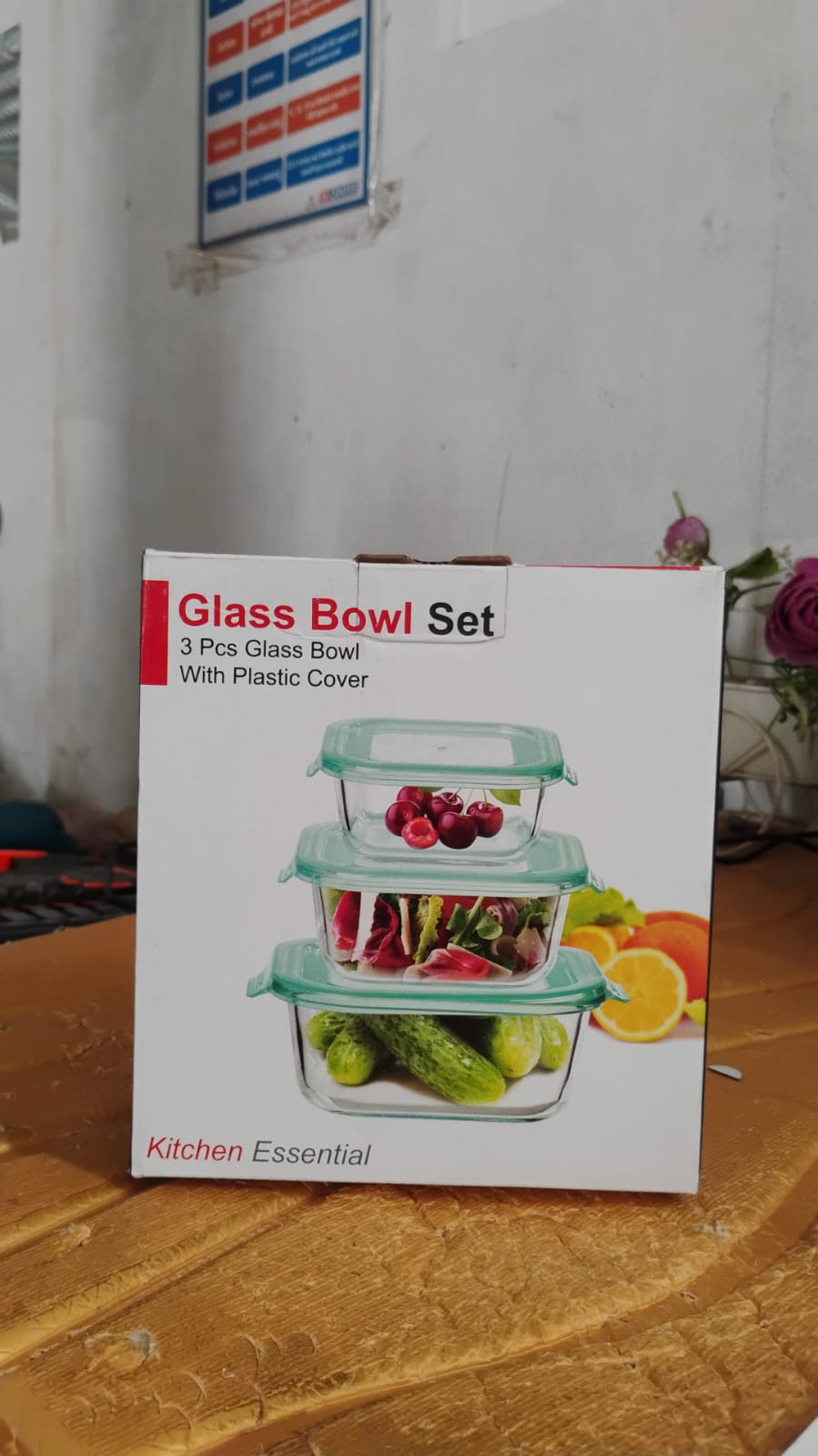 Premium Quality 3-Piece Square Glass Food Storage Container / Bowl Set