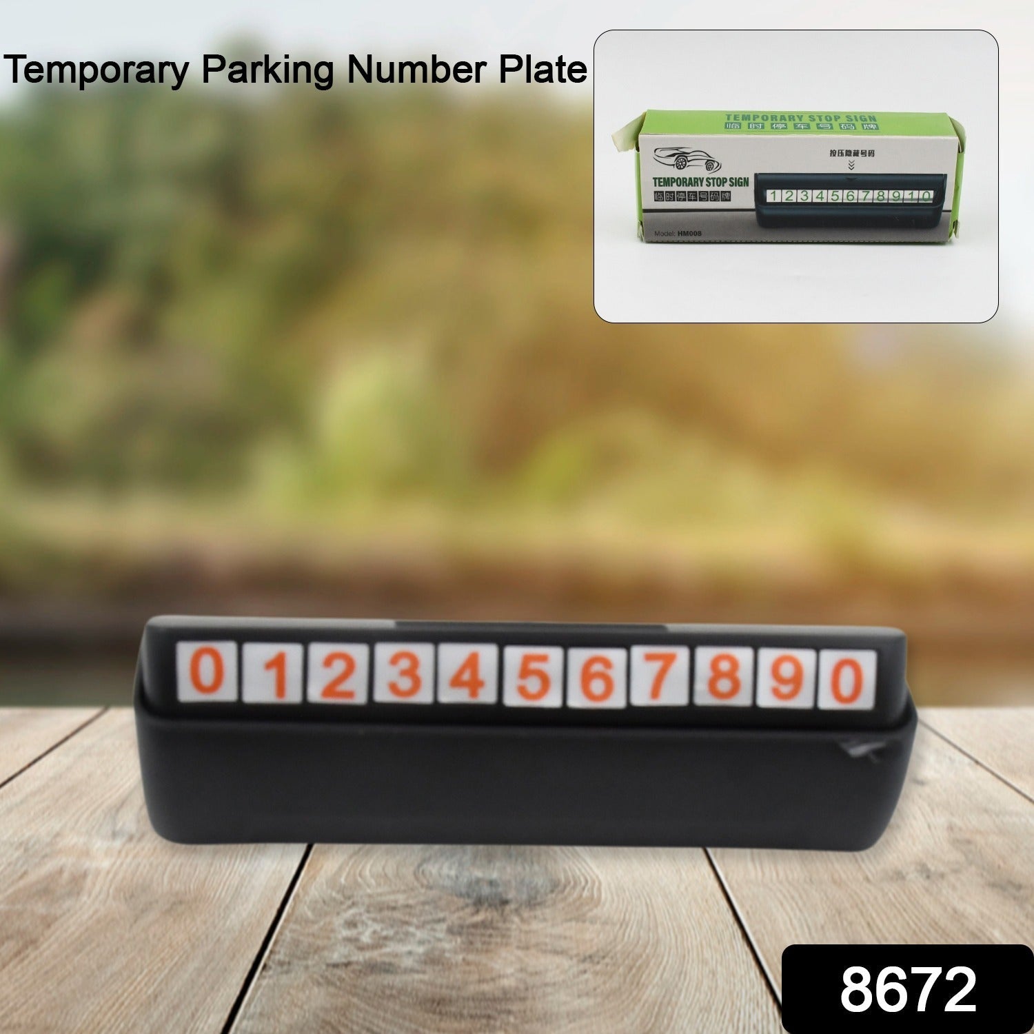 Temporary Car Parking Mobile Number Display with Magnetic Numbers Stickers (1Pc) 