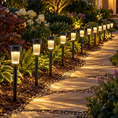 Solar LED Pathway Garden Stake Lights for Outdoor Lawn and Walkway (12 Pc Set) showcase