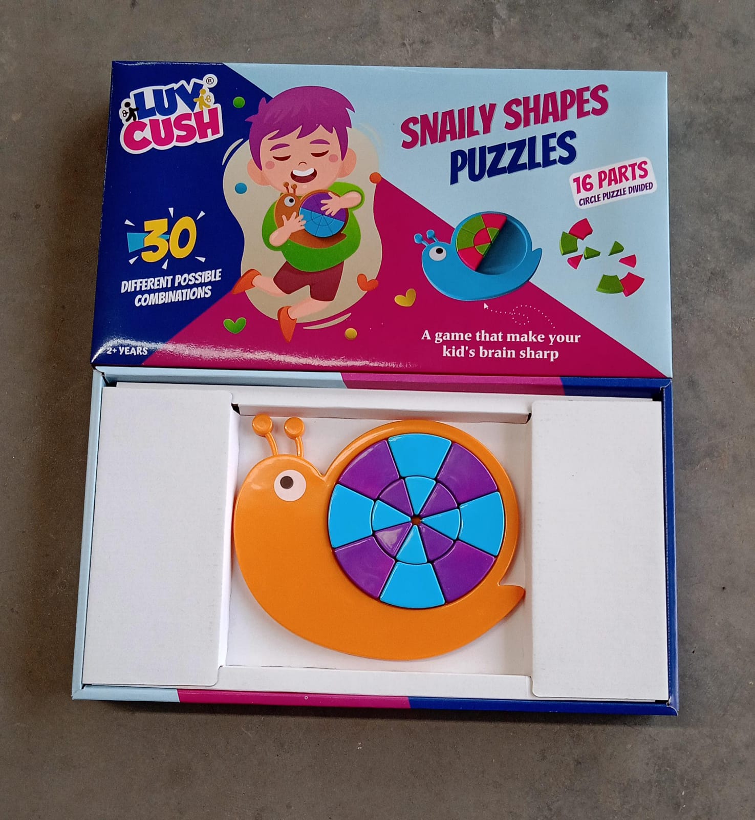 Box packaging of Mini Snail Puzzle STEM toy