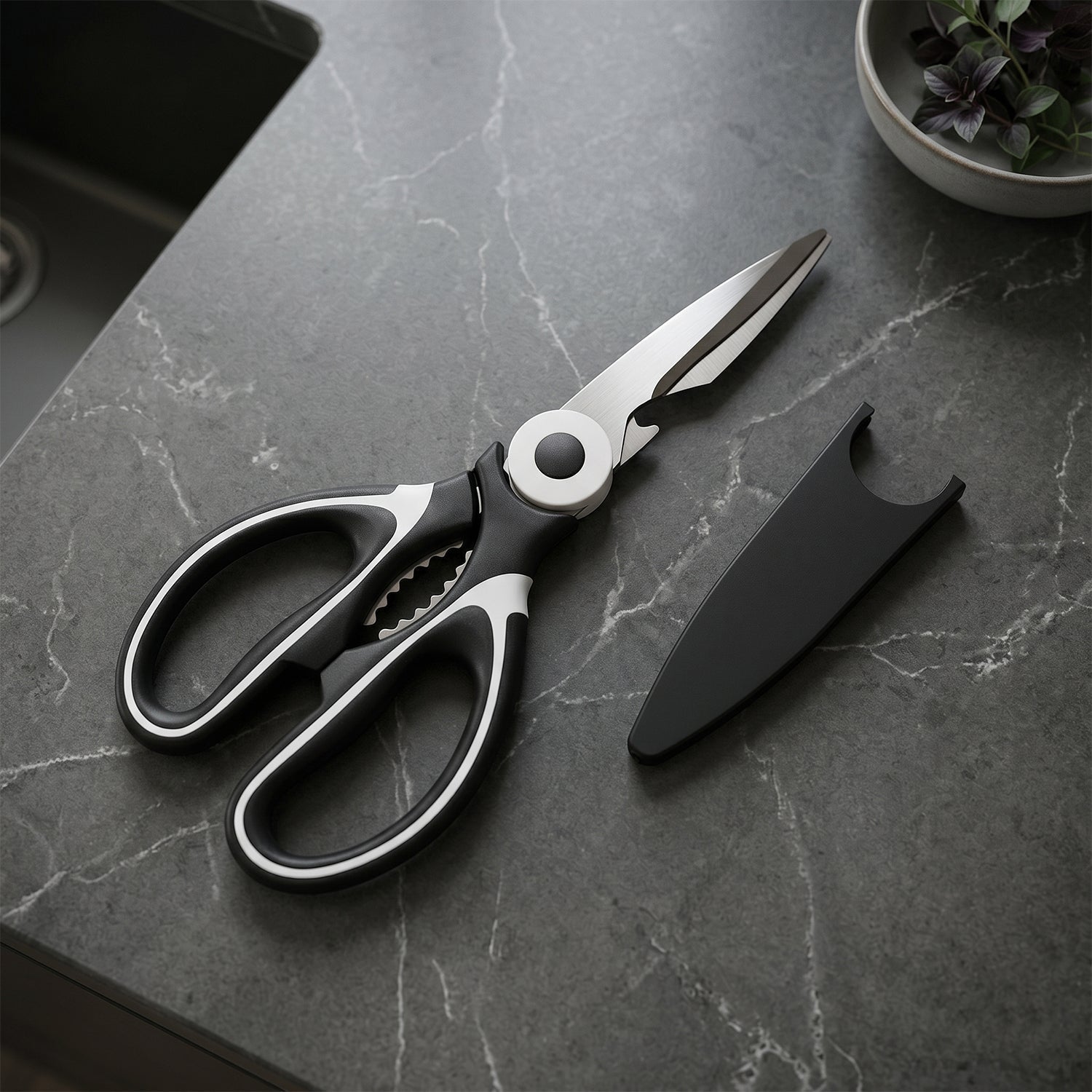 Kitchen scissors steel blades