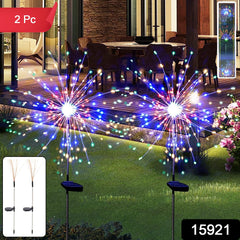 Solar Powered Multicolor Starburst Firework Garden Light Set (2 Pc / 150 LED)