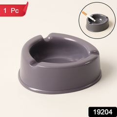 Heavy-Duty Grey Plastic Ashtray for Cigarettes