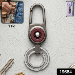 Premium Heavy Duty Metal Key Holder with Locking Carabiner Clip (1 Pc)