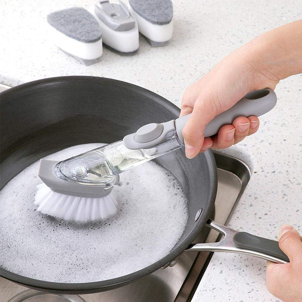 Scrubber brush with integrated soap dispenser
