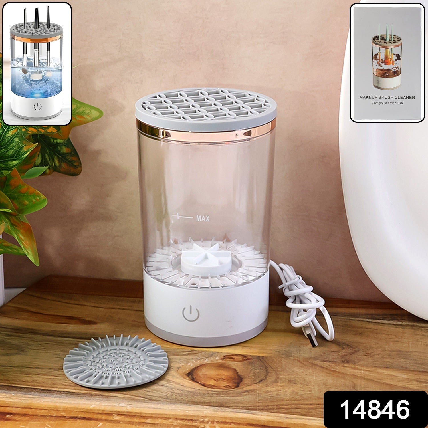 Electric Makeup Brush Cleaner and Dryer – Automatic USB Rechargeable Brush Washing Machine